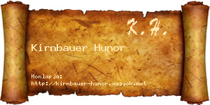 Kirnbauer Hunor névjegykártya